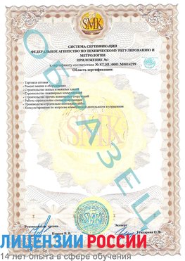 Образец сертификата соответствия (приложение) Ленск Сертификат ISO 14001